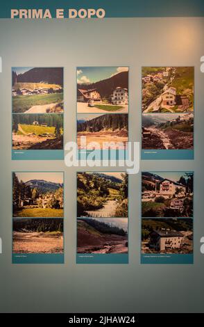 Centro informazioni e percorso memoria in memoria del disastro della Valle di Stava 19 luglio 1985. Tesero, provincia di Trento - Trentino Alto Adige - Italia Foto Stock
