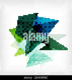 Astratto 3D sfondo bianco triangolare con spazio per il testo Illustrazione Vettoriale