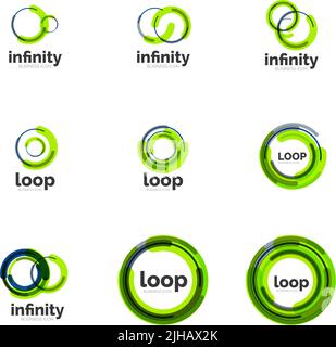 Set di logo aziendali Infinity e Loop, grande collezione Illustrazione Vettoriale