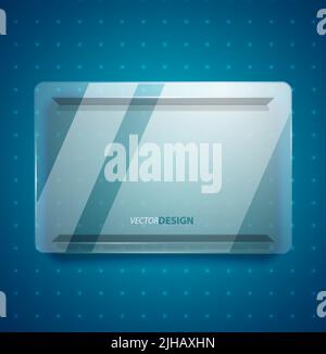 Lastre di vetro vettoriali realistiche con spazio di copia Illustrazione Vettoriale