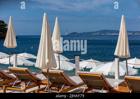 Mala Beach club nella Costa Azzurra vicino a Cap d'Ail Foto Stock