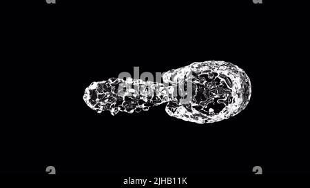 Goccia d'acqua caduta canale alfa super slow motion 3D rendering Foto Stock