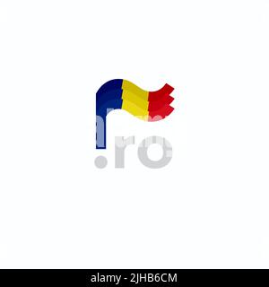 Icona della bandiera della Romania. Design semplice originale della bandiera rumena, marcatore mappa. Elemento di design, modello poster nazionale con dominio ro. Stato patriottico Illustrazione Vettoriale