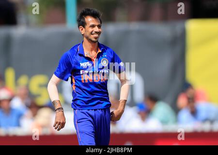 Manchester, Regno Unito. 17th luglio 2022. Yuzvendra Chahal of India Credit: News Images LTD/Alamy Live News Foto Stock