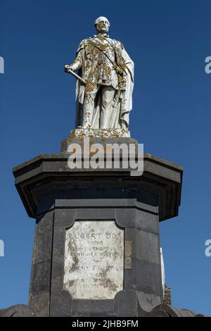 Statua del Principe Albert Memorial a Tenby Wales Foto Stock