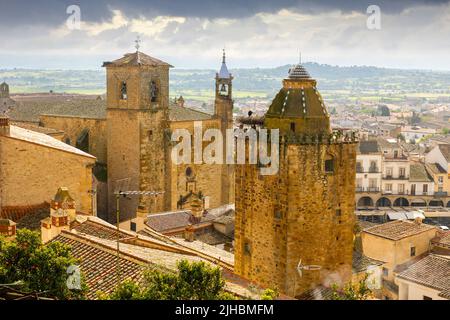 Vista panoramica Trujillo. Vista panoramica dal castello. Provincia di Caceres. Spagna Foto Stock