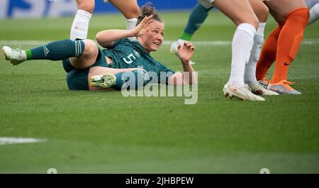 Milton Keynes, Regno Unito. 16th luglio 2022. Calcio, Donne: Campionato europeo, Finlandia - Germania, turno preliminare, gruppo B, giornata 3, Stadio MK. Marina Hegering in Germania. Credit: Sebastian Gollnow/dpa/Alamy Live News Foto Stock