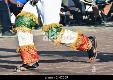 Ballerini al festival del sangue prezioso di Cristo a Teotitlán del Valle, Oaxaca, Messico Foto Stock