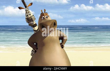 MELMAN la giraffa e Gloria l'ippopotamo, Madagascar, 2005 Foto Stock