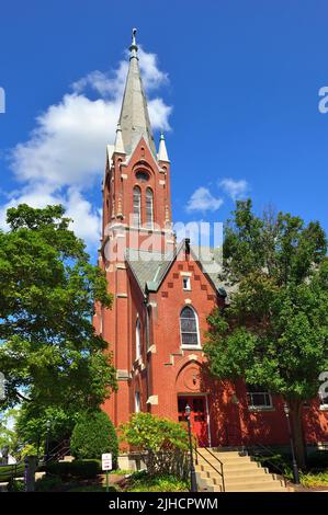 Hampshire, Illinois, Stati Uniti. St. Charles Borromeo Chiesa cattolica in una piccola comunità nord-orientale dell'Illinois. Foto Stock