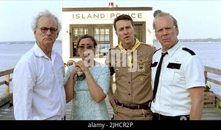 BILL MURRAY, FRANCES MCDORMAND, Edward Norton, Bruce Willis, il sorgere della luna unito, 2012 Foto Stock