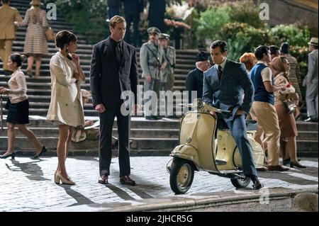 ALICIA VIKANDER, ARMIE HAMMER, HENRY CAVILL, l'uomo dall'U.N.C.L.E., 2015 Foto Stock