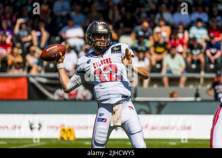 Francoforte, Germania. 17th luglio 2022. ELF: Centurioni di Colonia alla Galassia di Francoforte. QB # 12 Jan Weinreich / Cologne Centurions Credit: Frank Baumert/Alamy Live News Foto Stock