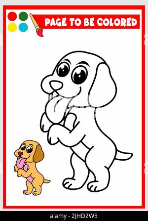 libro da colorare per bambini. vettore cane Illustrazione Vettoriale