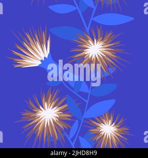 Motivo floreale senza cuciture di cartoni animati per avvolgere carta e tessuti, accessori e stampe di abbigliamento e bambini. Illustrazione di alta qualità Foto Stock