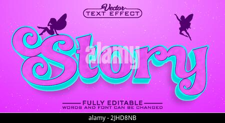 Modello effetto testo vettoriale modificabile per la storia Illustrazione Vettoriale