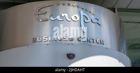 Banska Bystrica, Slovacchia - 16 luglio 2022 : Centro commerciale Europa. Centro commerciale a Banska Bystrica. EUROPA SC. Foto Stock
