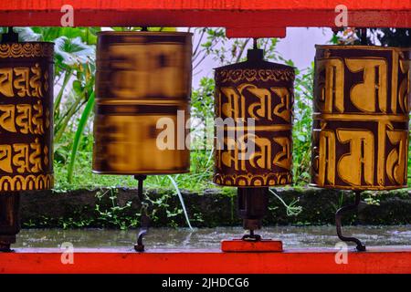 Gangtok, India - 17 giugno 2022, do Drul Chorten è uno stupa buddista a Gangtok, nello stato indiano del Sikkim. Foto Stock