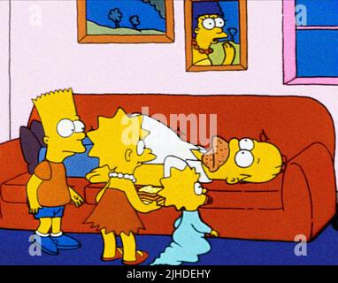 BART, LISA, MAGGIE, OMERO SIMPSON, I SIMPSON, 1989 Foto Stock