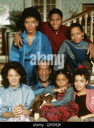 SABRINA LE BEAUF, PHYLICIA RASHAD, BILL COSBY, MALCOLM-JAMAL WARNER, KESHIA KNIGHT PULLIAM, LISA BONET, LO SPETTACOLO COSBY, 1984 Foto Stock