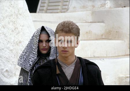 NATALIE PORTMAN, Hayden Christensen, Star Wars: Episodio II - attacco dei cloni, 2002 Foto Stock