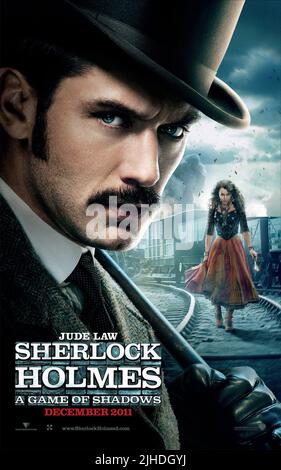 JUDE LAW, NOOMI RAPACE POSTER, Sherlock Holmes: un gioco di ombre, 2011 Foto Stock