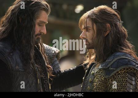 RICHARD ARMITAGE, AIDAN TURNER, Lo Hobbit: la Battaglia dei cinque eserciti, 2014 Foto Stock