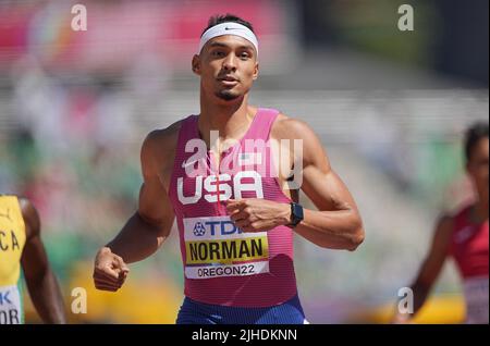 Eugene, Stati Uniti. 17th luglio 2022. Atletica: Campionato del mondo, Michael Norman USA 400m Credit: Michael Kappeler/dpa/Alamy Live News Foto Stock