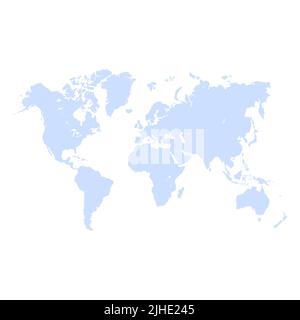 Icona della mappa del mondo isolata su sfondo bianco. Illustrazione vettoriale Illustrazione Vettoriale