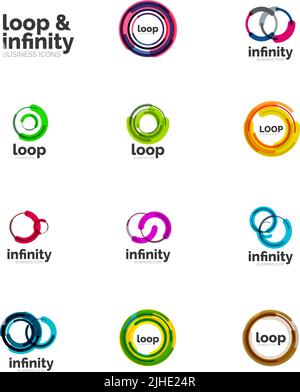 Set di logo aziendali Infinity e Loop, grande collezione Illustrazione Vettoriale