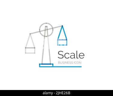 Linea minimal design logo, business icona scala Illustrazione Vettoriale