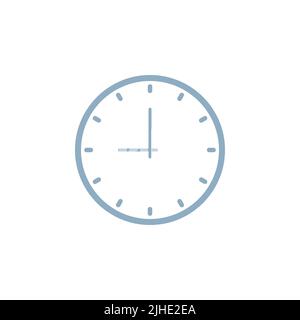 Icona dell'orologio isolata su sfondo bianco. Illustrazione del vettore dell'icona dell'ora Illustrazione Vettoriale