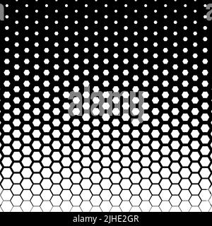 Sfondo astratto esagonale in bianco e nero. Illustrazione vettoriale Illustrazione Vettoriale