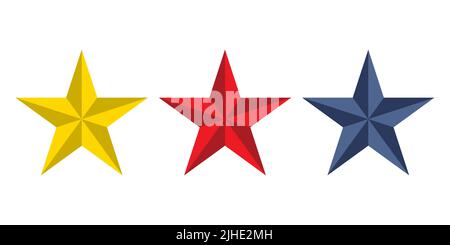 Icone a stella isolate su sfondo bianco. Illustrazione vettoriale Illustrazione Vettoriale