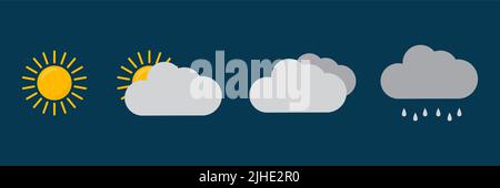 Set di icone dei vettori meteo. Illustrazione vettoriale Illustrazione Vettoriale