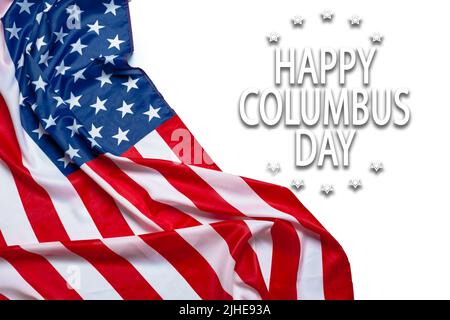 Felice il Columbus day banner, american sfondo patriottico Foto Stock