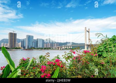 Ponte Di Gushan A Minjiang, Fujian, Fuzhou, Cina Foto Stock