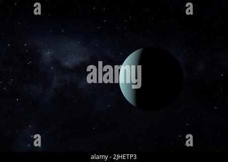 Urano è uno dei pianeti del sistema solare. 3d illustrazione Foto Stock