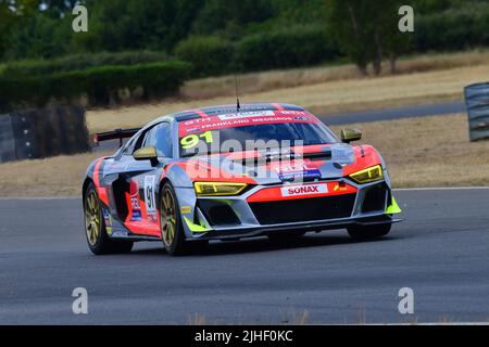 David Frankland, Audi R8 GT4 Evo-2, GT All-Comers Challenge, con le ultime GT3 e GT4 vetture, una gara di 50 minuti sul circuito di Snetterton 200 Foto Stock