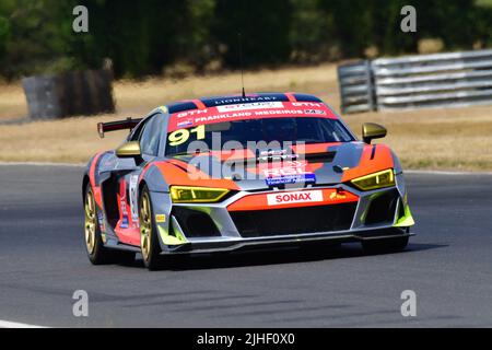 David Frankland, Audi R8 GT4 Evo-2, GT All-Comers Challenge, con le ultime GT3 e GT4 vetture, una gara di 50 minuti sul circuito di Snetterton 200 Foto Stock