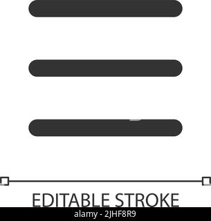 Icona dell'interfaccia utente lineare perfetta pixel del menu Hamburger like Illustrazione Vettoriale