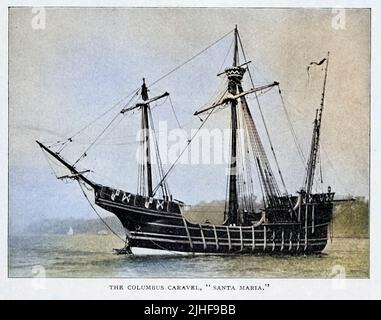 Il Columbus Caravel 'Santa Maria' dall'articolo LE NAVI DA GUERRA PIÙ NUOVE DELLA MARINA DEGLI STATI UNITI da Lieutenant W. H. Jaques, U. S. N. da fabbrica e gestione industriale Magazine Volume 6 1891 Editore New York [ecc.] McGraw-Hill [ecc.] Foto Stock