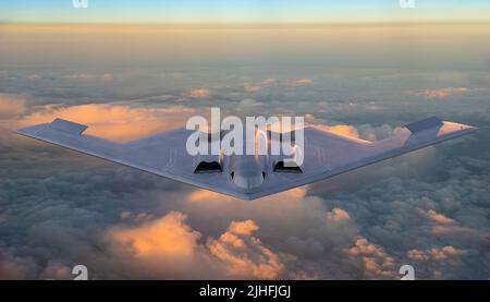 Northrop B-2 Spirit - bombardiere strategico americano con ridotta rilevabilità costruito in un'ala volante layout Foto Stock