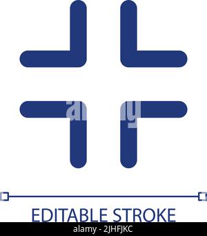 Consente di uscire dall'icona dell'interfaccia utente pixel Perfect RGB a colori a schermo intero Illustrazione Vettoriale