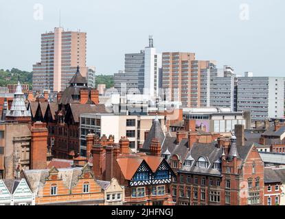 Vista a nord dal tetto del Pearl Assurance Building a Nottingham City, Nottinghamshire Inghilterra UK Foto Stock