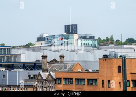 Vista a nord dal tetto del Pearl Assurance Building a Nottingham City, Nottinghamshire Inghilterra UK Foto Stock