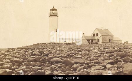 Massachusetts - Scituate Breakwater. Scituate Light Station, Massachusetts. Foto Stock