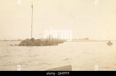 Massachusetts - Scituate Breakwater. Scituate Breakwater Light Station, Massachusetts. Foto Stock