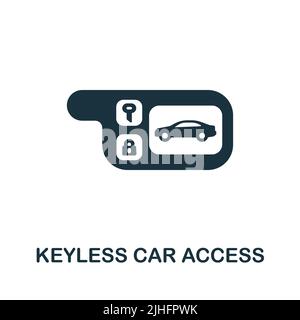 Icona sistema di accesso senza chiave. Icona del servizio auto monocromatico a linea semplice per modelli, web design e infografiche Illustrazione Vettoriale