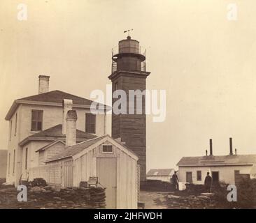 Rhode Island - Beavertail. Stazione delle luci di coda di rondine, Rhode Island. Foto Stock